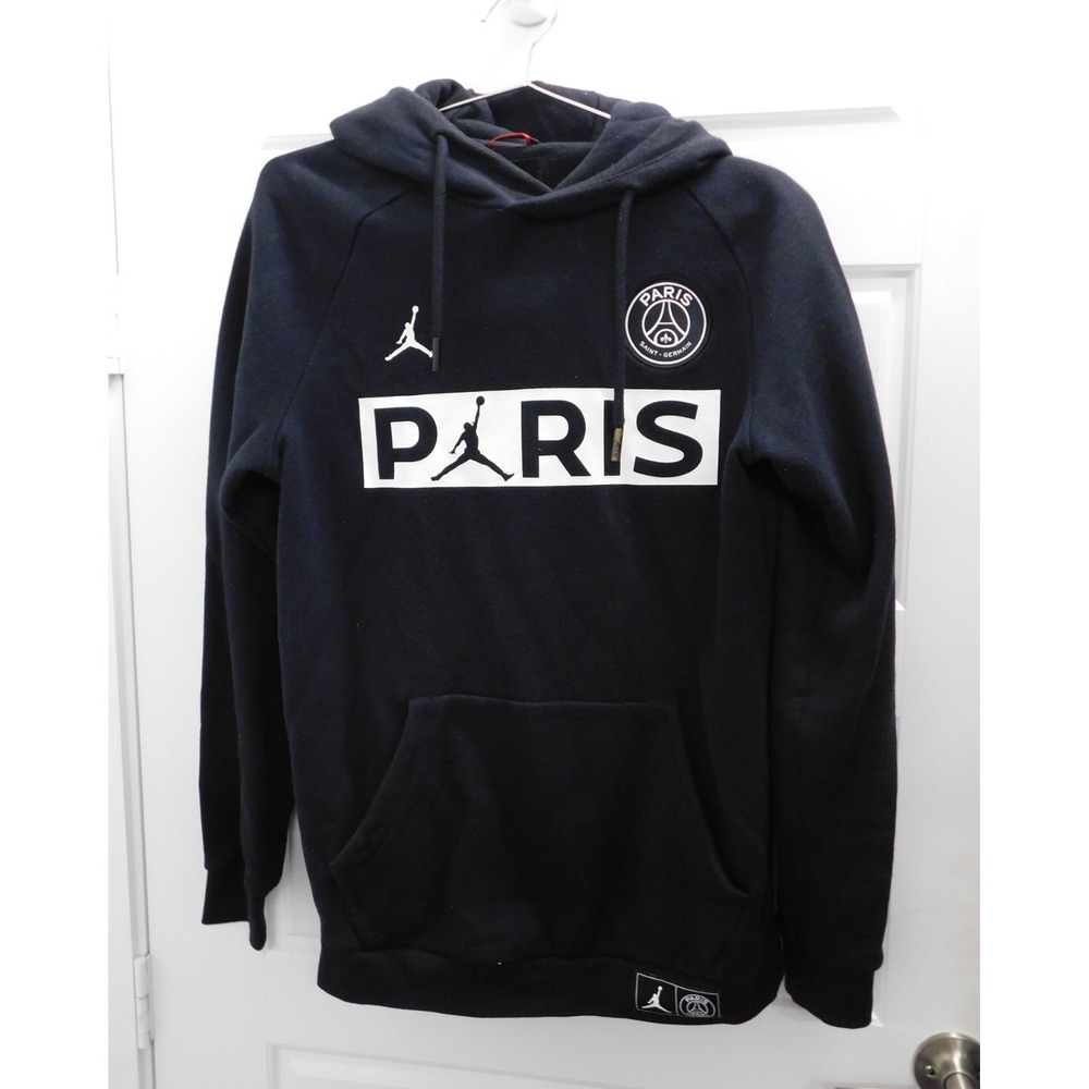 Nike Air Jordan Paris Saint-Germain PSG Hoodie Sweatshirt Pullover Black Men's S